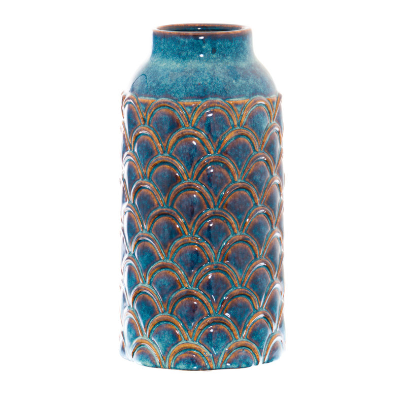 Albertson Handmade Ceramic / Porcelain Decorative Urns & Jars, Blue, 34cm H x 17cm W x 17cm D