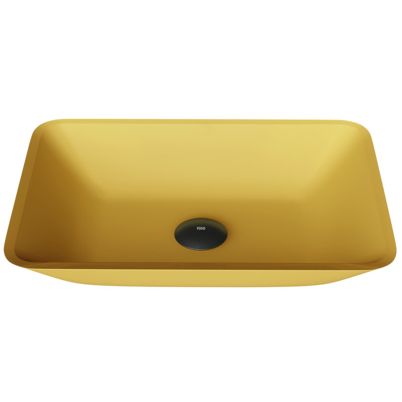 Lavabo de salle de bain rectangulaire Sottile, Coquillage doré mat