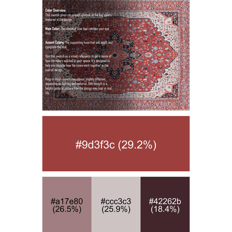 Tapis brun à motif oriental, Rectangle 5 pi x 7 pi