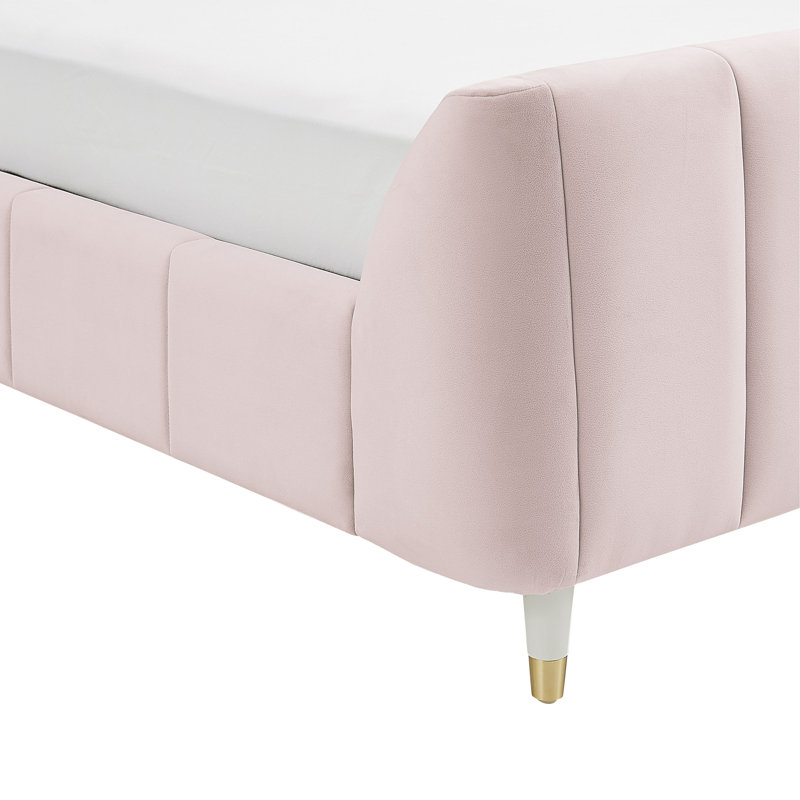 Lit plateforme rembourré Ricketts, Twin, Rose vintage