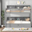 Lits superposés simples peu encombrants avec rangement multifonctionnel, conception moderne en bois de pin, idéal pour la maison