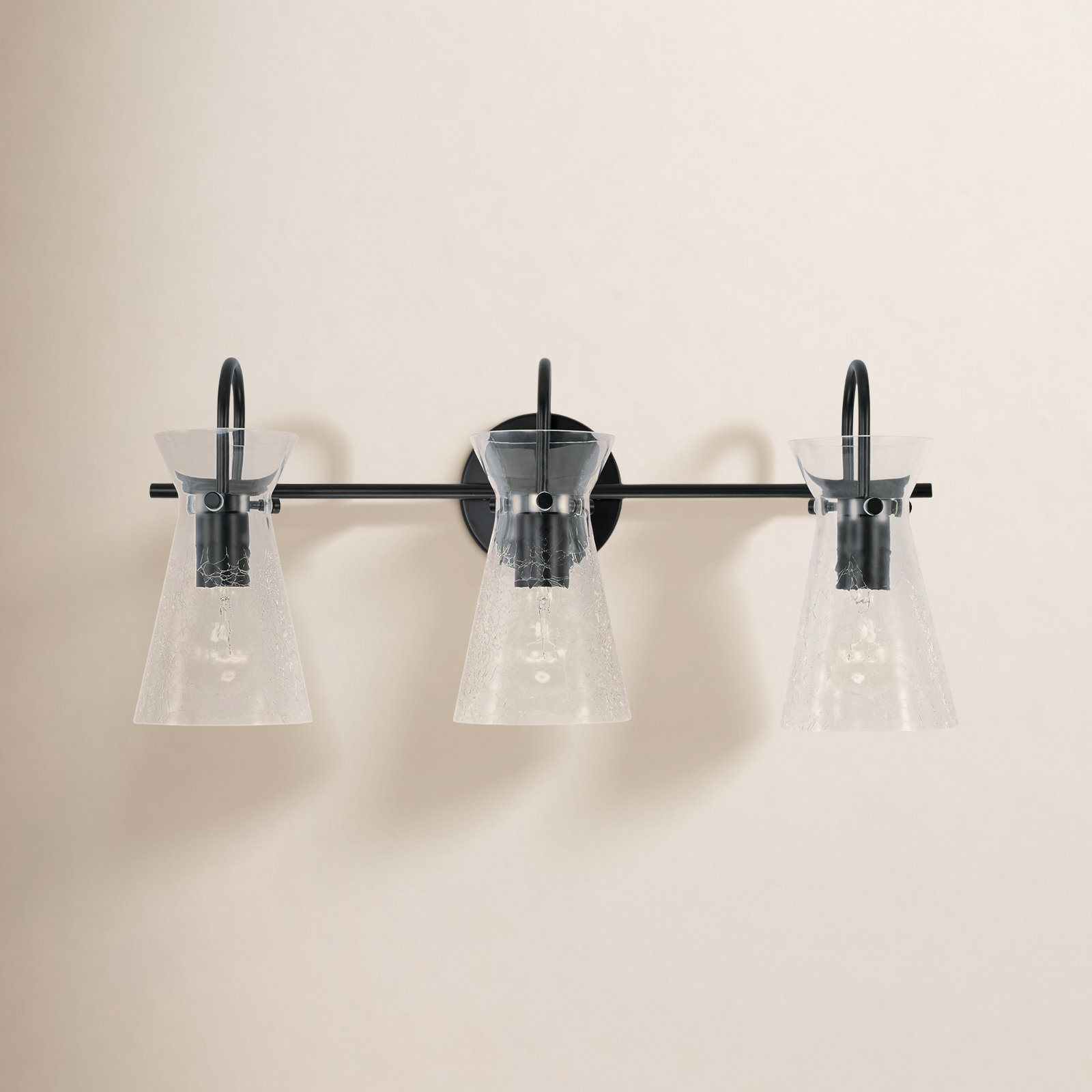 3 Light Crackled Dimmable Vanity Light