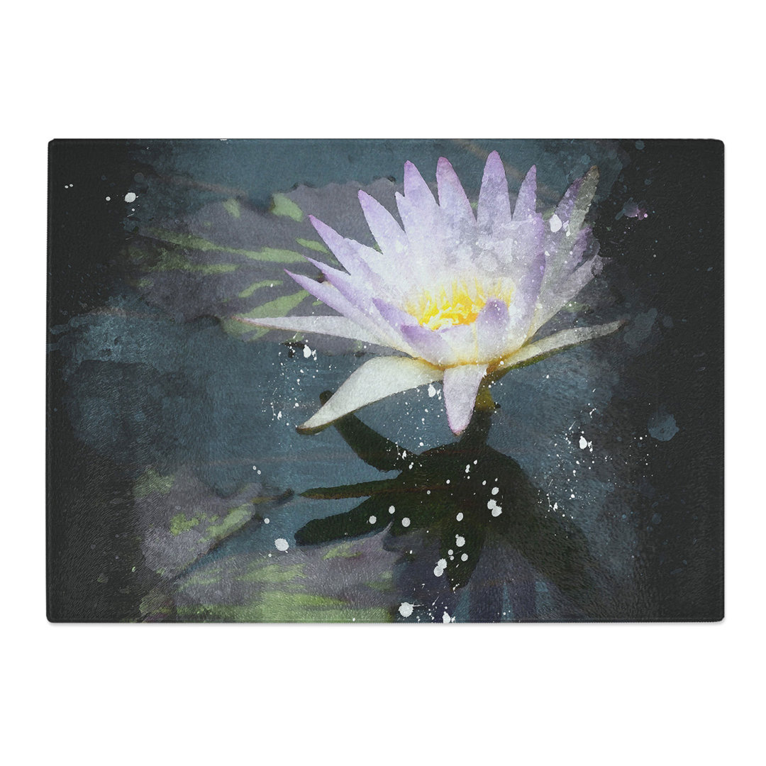 Pretty Water Lily Paint Splash Chopping Board