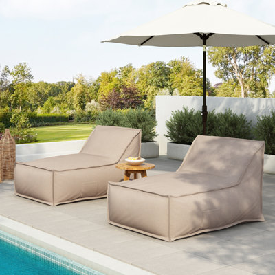 Brody Outdoor Bean Bag Lounge Chair With Removable Cover