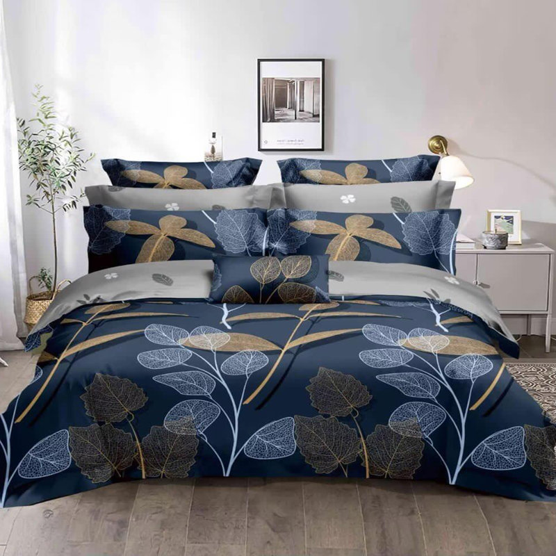 Microfiber Floral Duvet Cover Set, Single Duvet Cover + 2 Additional Pieces