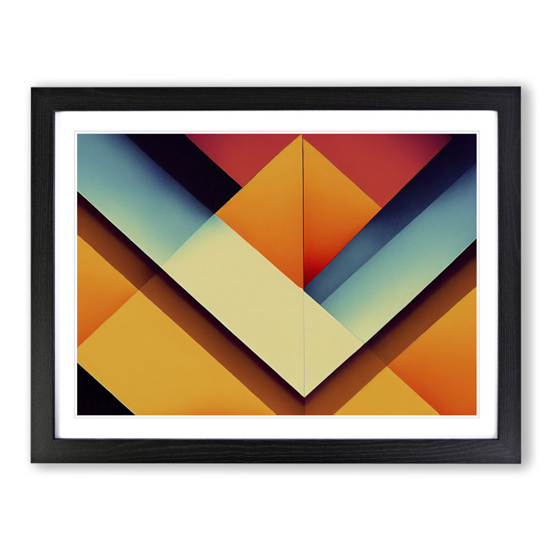 XH1022-8657X Superior Abstract Art - Single Picture Frame Print, 46cm H x 64cm W x 2cm D, Black