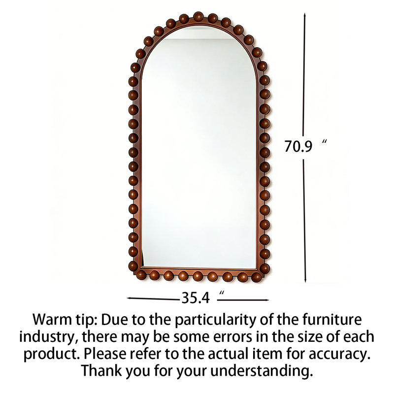 Miroir pleine grandeur Nordic, H 70,87 po x l 35,43 po, Brun