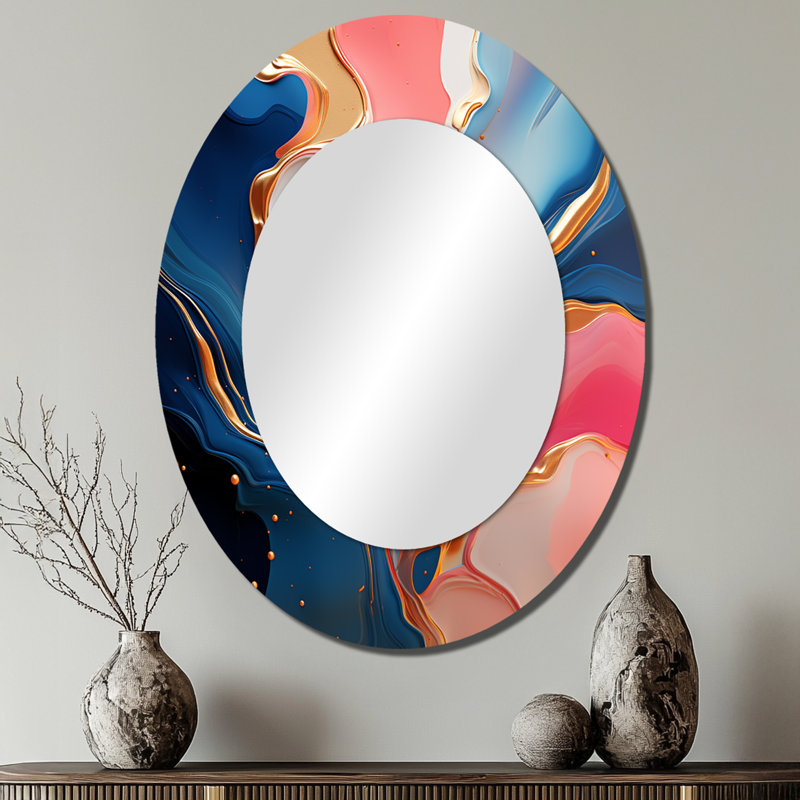 Miroir mural rose et doré, 40 po x 30 po