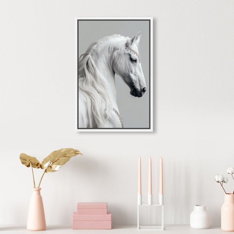 Jeweled Mane I Print by Oliver Gal, 16" H x 11" W, White Floater Frame