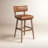 Lando Swivel Upholstered Counter Stool with Solid Wood Frame-936197411-889817546