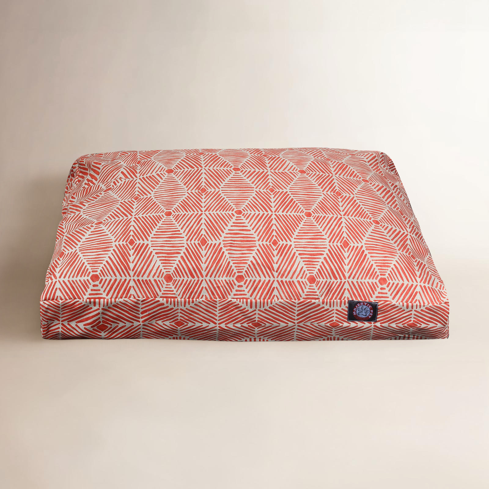 Charlie Orthopedic Geometric Pet Pillow, Small (20" W x 27" D x 4" H);, Salmon