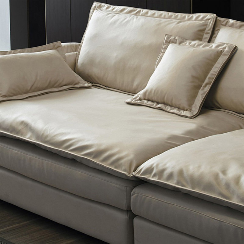 Canapé modulaire 100% polyester kaki, 29.92" H x 102.36" W x 46.46" D, Kaki