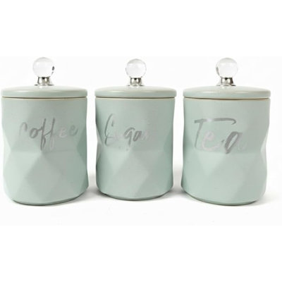 Ceramic / Porcelain Coffee, Tea, & Sugar Jar Sets Jar Canister - Set of 3