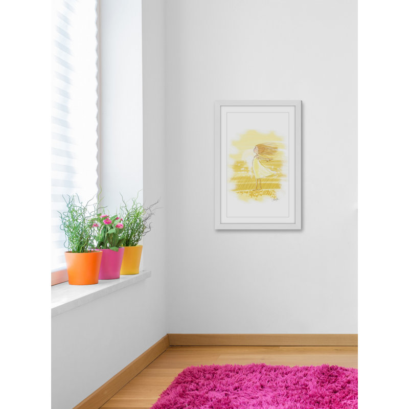 Art encadré « Wind girl », H 45 po x l 30 po x P 1,5 po