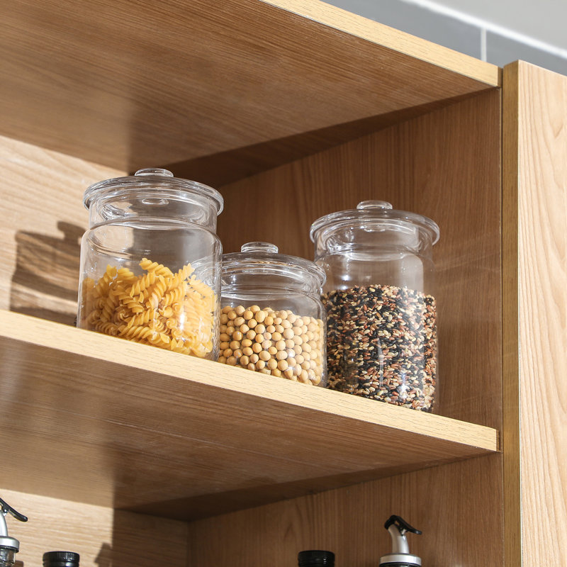 Clear Glass BPA-Free Canister Set with Lids - Set of 3