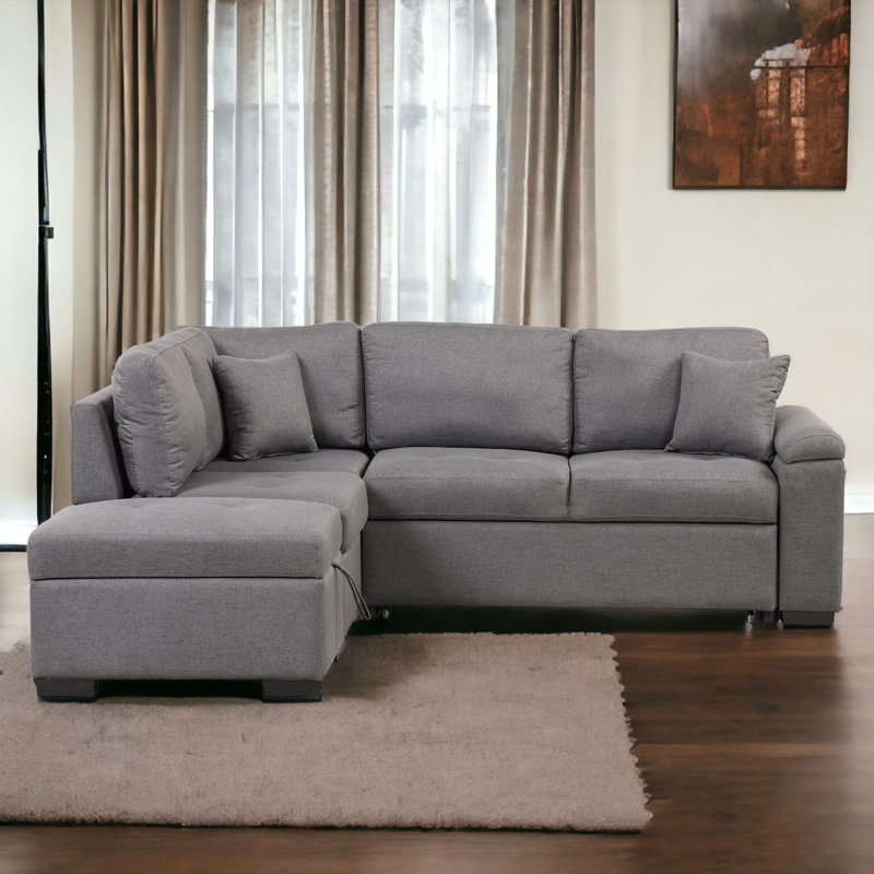 Canapé modulaire 3 pièces Timitra, Duplicata de lin gris foncé 1