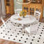 Ensemble de salle à manger extensible 5 pièces avec table de salle à manger extensible ronde Roane et 4 chaises rembourrées Roane-2033084711-2033084708-2033084709