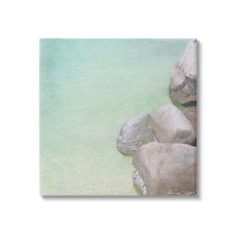 Océan, roches sur la côte, estampe numérique, art par LSR Design Studio, H 36 po x l 36 po x P 1,5 po