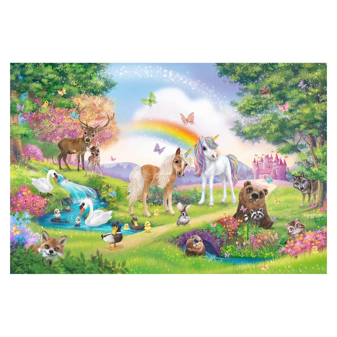 Strukturierte Tapete Animal Club International – Magical Forest with Unicorn 3,2 m x 480 cm