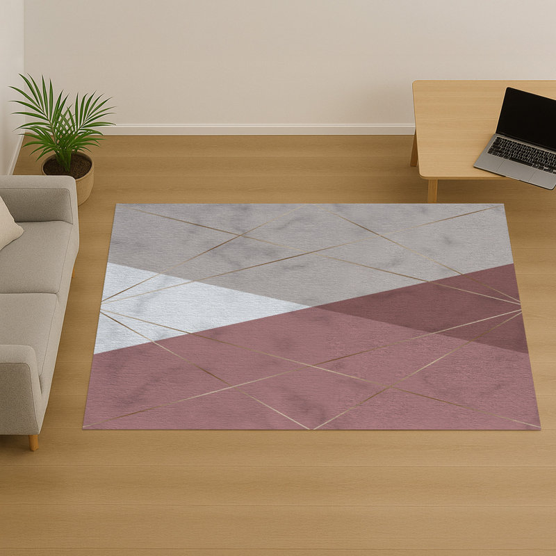 Geometric Area Rug, Runner 70 x 140 cm