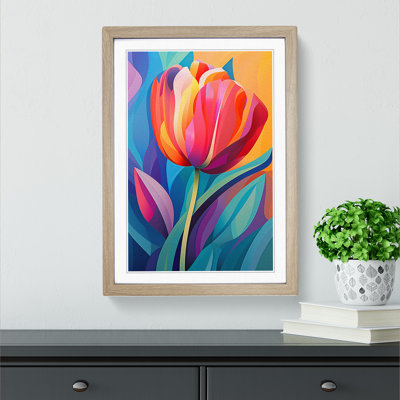 Tulip Flower Orphism Art - Framed Print