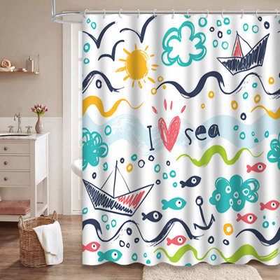 Rideau de douche imperméable à l'eau avec 12 crochets