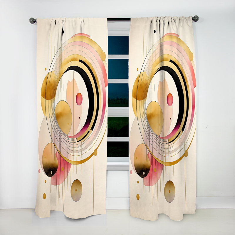 Aldona - Colorful Circular Abstract II - Abstract Curtain - Velvet Room Darkening - 1 panel, 52" W x 95" L
