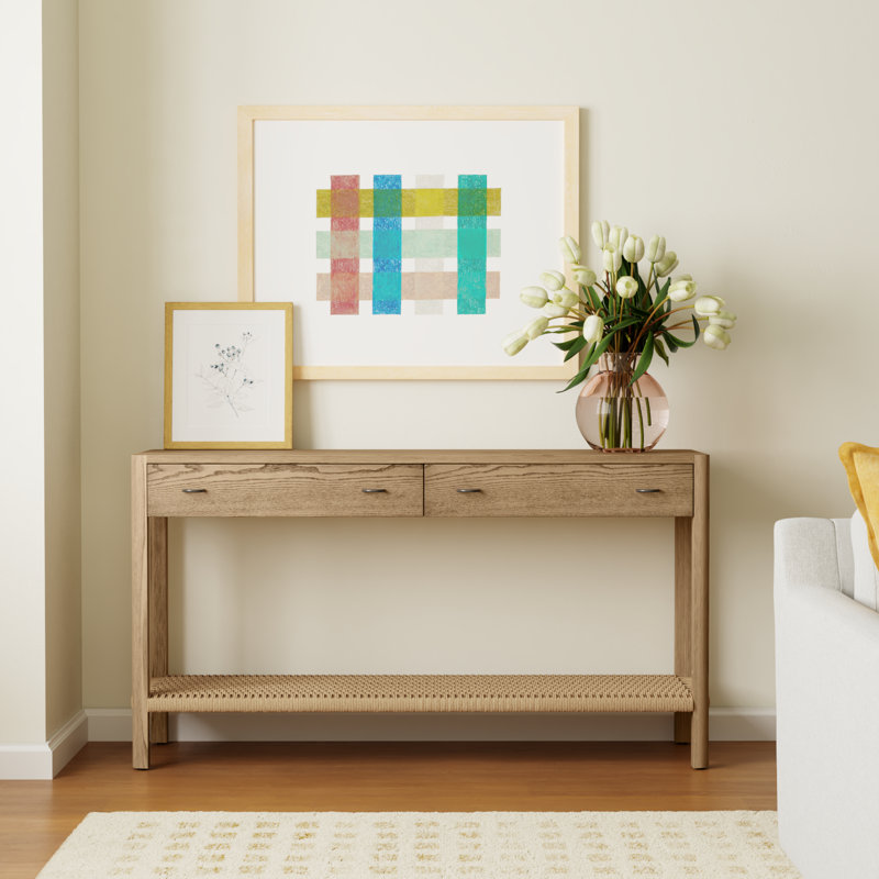 Deirdre 55'' Solid Wood Console Table, Natural Wood