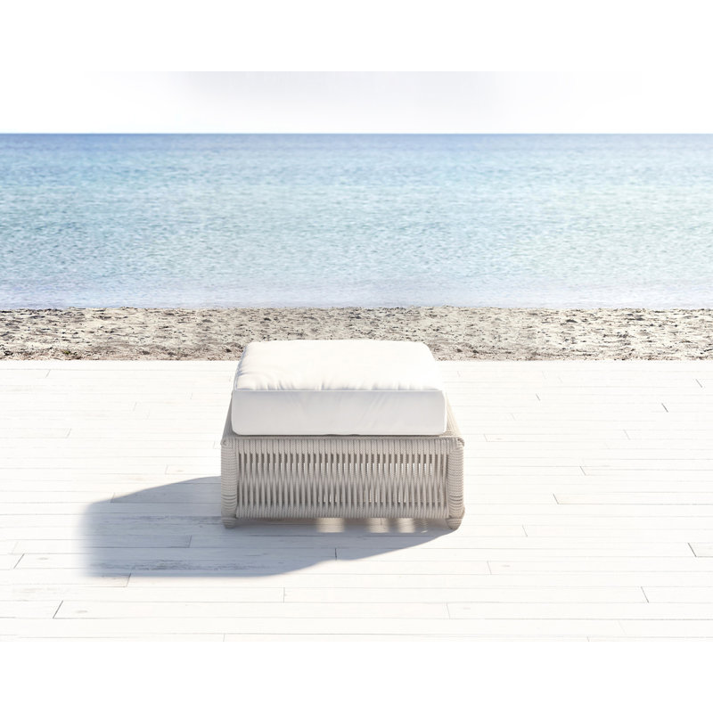 Repose-pieds d'extérieur avec coussin Lucan, Argent coulé Sunbrella®