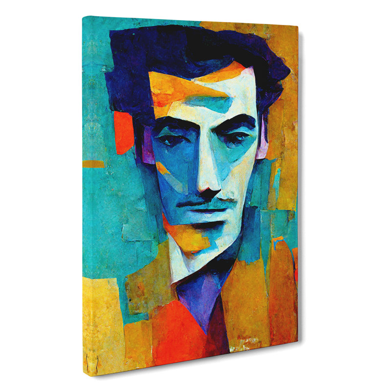 Portrait Of A Man Abstract - Wrapped Canvas Painting, 50cm H x 35cm W x 3cm D