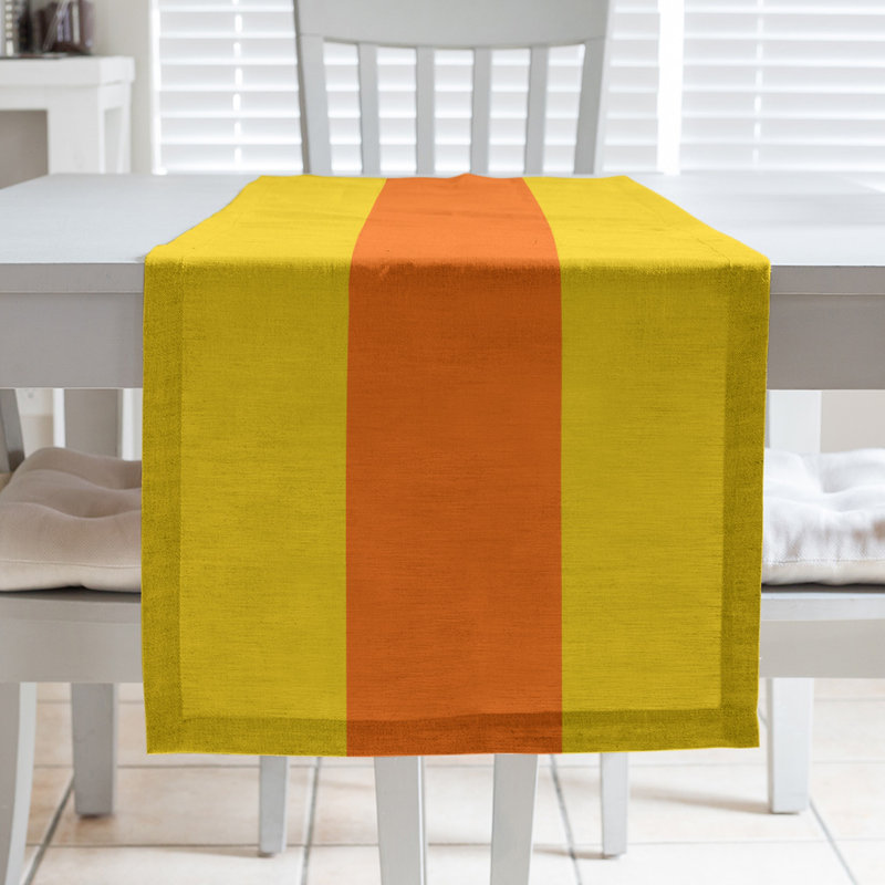 Chemin de table Seattle, 72 po x 16 po, Jaune / rouge-orange / jaune, Miami