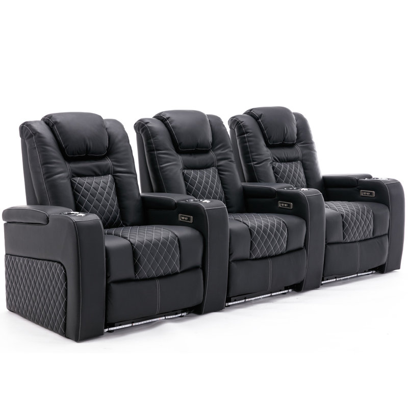 Broadway Cinema Chair Theatre Sofa, Black/White