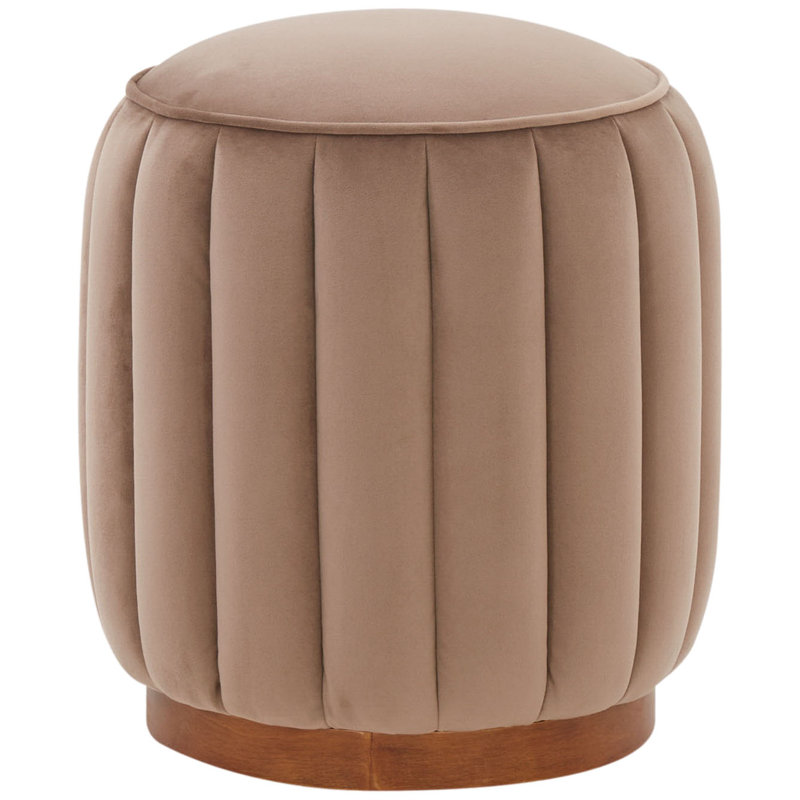 Vondia Velvet Ottoman, Brown
