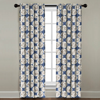 Panneau de rideau simple occultant avec passe-tringle floral Salas