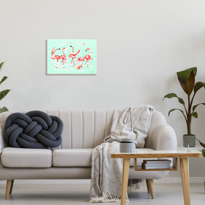 Illustration de plaque murale sur rouleau de papier hygiénique «Silly Flameos» par Amelie Legault