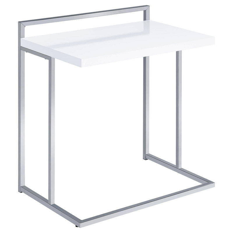 Table à collation rectangulaire ultrabrillante avec pieds en métal