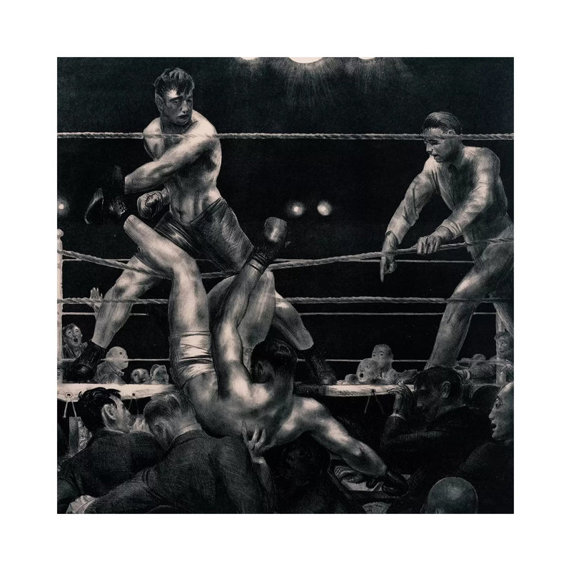 Dempsey And Firpo, 1923-24 by George Wesley Bellows - Wrapped Canvas Gallery-Wrapped Canvas Giclée