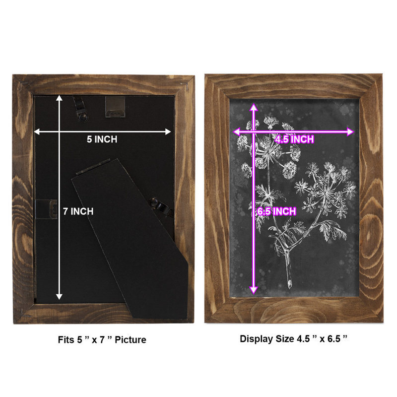 Ardoise florale I - impression encadrée, H 7 po x l 5 po x P 1 po, Noyer