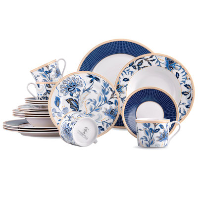 Service de vaisselle en porcelaine House of Hampton® Hava - Service pour 4