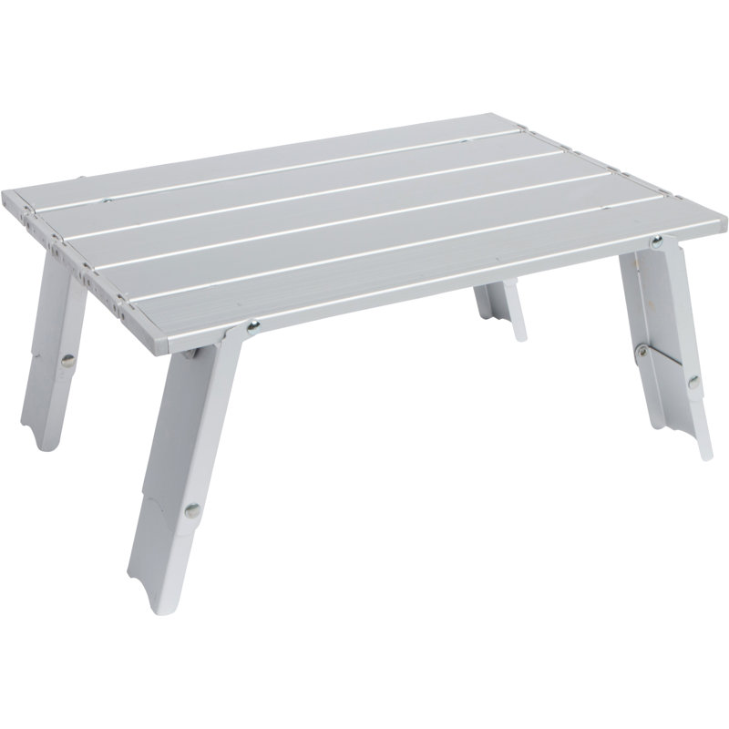 Compact Silver Aluminum Folding Outdoor Table