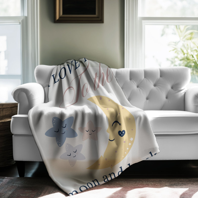  Couverture Bedtime Nursery Love You to the Moon, Grand lit