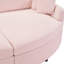 Chaise longue double rose de 260 cm de profondeur, revêtement en velours côtelé et ports de chargement