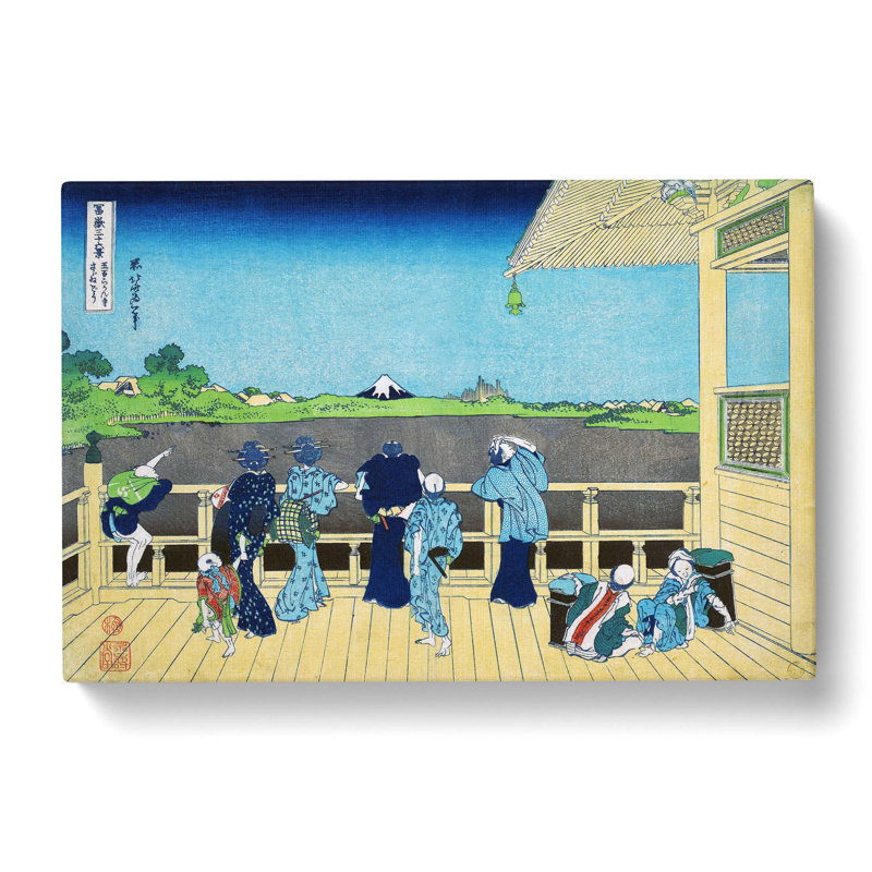 View Of Mt. Fuji From Sazai Hall by Katsushika Hokusai - Wrapped Canvas Painting, 35cm H x 50cm W x 3cm D