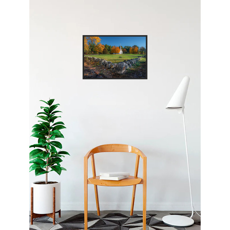 Old Church In The Fall, reproduction d'art sur affiche encadrée