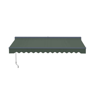 Semi-Cassette Motorized Patio Awning with LED Lights - Moroccan Collection 