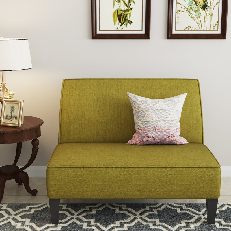Devair Upholstered 44'' Loveseat, Green Linen Blend