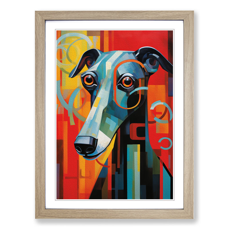 Greyhound Constructivism - Framed Print