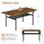 Table de salle à manger pliable 63 ", table de cuisine extensible avec abattant pour la cuisine et la salle à manger