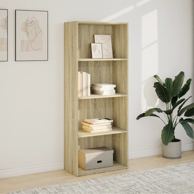 Analuisa Bookcase, (3 Shelves) 152cm H x 60cm W x 30cm D, Sonoma Oak