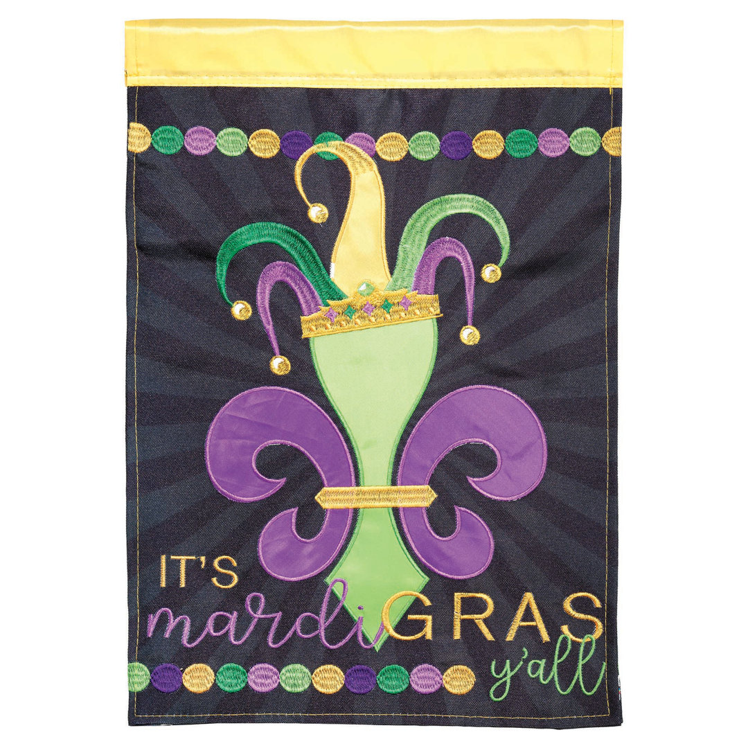 Clincy Double Sided 18'' H x 13'' W Polyester Mardi Gras Garden Flag The Holiday Aisle®